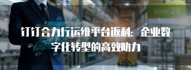 钉钉合力行运维平台返利:企业数字化转型的高效助力