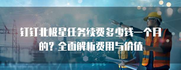 钉钉北极星任务续费多少钱一个月的?全面解析费用与价值
