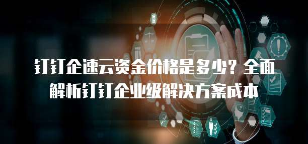 钉钉企速云资金价格是多少？全面解析钉钉企业级解决方案成本