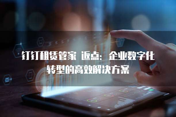 钉钉租赁管家 返点:企业数字化转型的高效解决方案