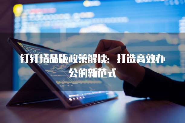 钉钉精品版政策解读:打造高效办公的新范式