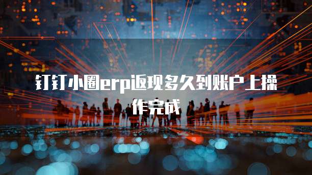钉钉小圈erp返现多久到账户上操作完成
