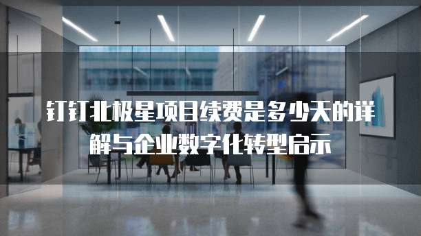 钉钉北极星项目续费是多少天的详解与企业数字化转型启示
