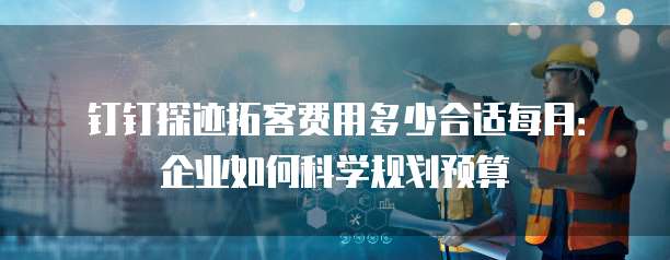 钉钉探迹拓客费用多少合适每月:企业如何科学规划预算