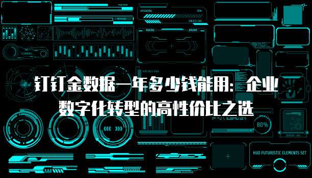 钉钉金数据一年多少钱能用:企业数字化转型的高性价比之选