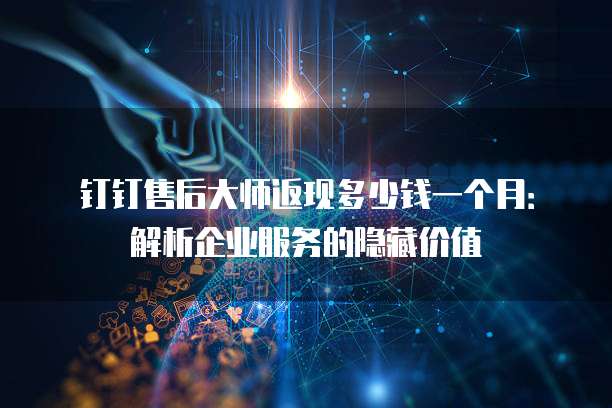 钉钉售后大师返现多少钱一个月：解析企业服务的隐藏价值