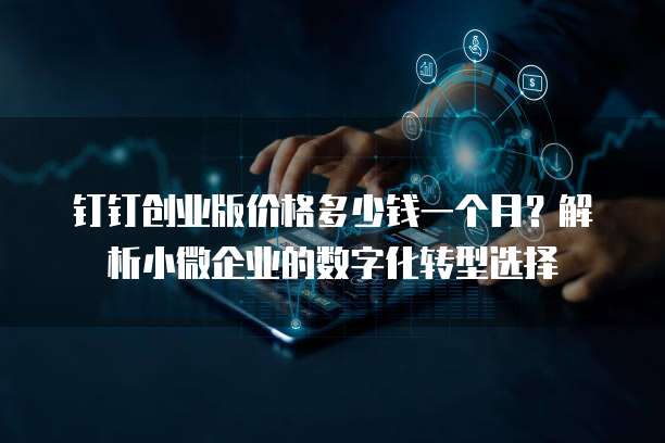 钉钉创业版价格多少钱一个月?解析小微企业的数字化转型选择