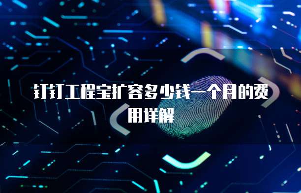 钉钉工程宝扩容多少钱一个月的费用详解
