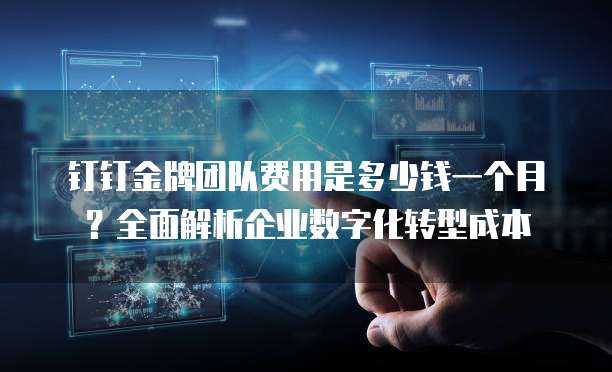 钉钉金牌团队费用是多少钱一个月?全面解析企业数字化转型成本