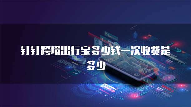 钉钉跨境出行宝多少钱一次收费是多少