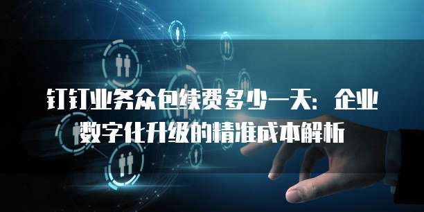 钉钉业务众包续费多少一天:企业数字化升级的精准成本解析