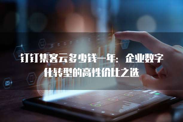 钉钉集客云多少钱一年：企业数字化转型的高性价比之选