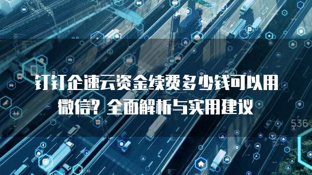 钉钉企速云资金续费多少钱可以用微信？全面解析与实用建议