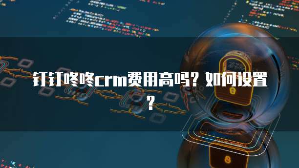 钉钉咚咚CRM费用高吗？如何设置？