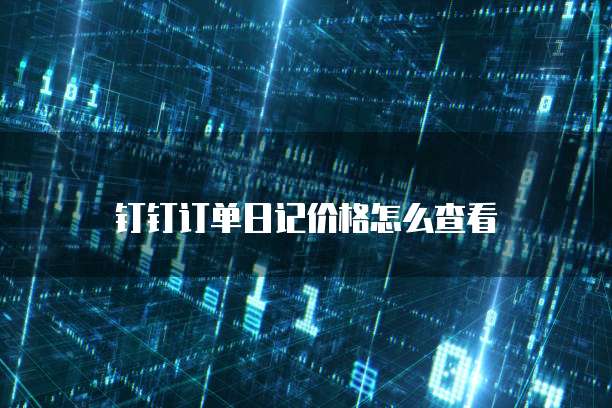 钉钉订单日记价格怎么查看